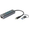 D-Link DUB-2332 USB-C/USB to Gigabit Ethernet Adapter with 3 USB