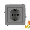 DECO Gniazdo pojedyncze z uziemieniem schuko (przesłony torów prądowych) szary mat 27DGP-1sp KARLIK
