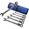 Faithfull FAISPARAT6SR Ratchet Combination Spanner Set in Tool Roll, 6 Piece