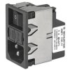 Suppressor filter IEC plug C14, 50 to 60 Hz, 4 A, 250 VAC, 1.6 W, 1.6 mH, faston plug 4.8 mm, KMF1.1141.11