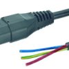 Kabel zasilający 3 Core Polichlorek winylu PVC Sheath Czarny, 250 V