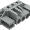 Socket header, 3 pole, pitch 5 mm, angled, gray, 232-233/047-000