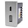 Moduł 1/2 - ładowarka USB 20W super fast USB A+C grafit, kompatybilny z ramkami Tawoia Glass
