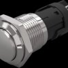 Vandal-proof pushbutton, silver, unlit , mounting Ø 16 mm, IP65/IP67, 82-4162.1000