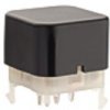 Short-stroke pushbutton, double Form A (NO), 30 mA/28 V, unlit , actuator (black), 7 N, THT, 3003.0452