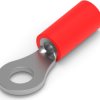 Insulated ring cable lug, 0.3-1.42 mm², AWG 22, 3.51 mm, M3.5, red, 34144