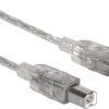 Manhattan Hi-Speed USB B Kabel USB 2.0 Typ A Męski - Typ B Męski 480 Mbps 1,8 m Srebrny