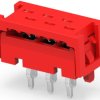 Pin header, 6 pole, pitch 1.27 mm, straight, red, 7-215570-6