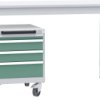 Manuflex SP1193.0001 Szafka narzędziowa BASETEC przenośna, wysokość użytkowa 400 mm z 4 szufladami, w szaro-zielony HF 0