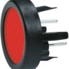 Short-stroke pushbutton, 1 Form A (N/O), 125 mA/48 VDC, unlit , actuator (red, L 4 mm), 3 N, solder connection, 1241.1104.7093
