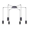 Lampa wisząca regulowana PUERTO czarna, sześć ramion - pająk na GU10 K-4898 Kaja Lighting