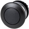 Mushroom pushbutton, unlit, groping, waistband round, black, front ring silver gray, mounting Ø 22.5 mm, 216712
