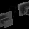 64011 Dust cover, USB 2.0 mini-B socket with handle 10 pieces, black
