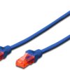Patch cable, RJ45 plug, straight to RJ45 plug, straight, Cat 6, U/UTP, LSZH, 0.25 m, blue, DK-1617-0025/B