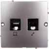 Simon Basic Gniazdo teleinformatyczne RJ45 kat.5e + RJ11 stal inox BMF5T.02/21