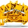 3-wire feed-through terminal, spring-clamp connection, 0.25-4.0 mm², 1 pole, 24 A, 8 kV, yellow, 2002-6306