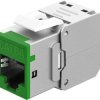 Keystone-modul RJ45 CAT 6A, STP, Slim, Zielony 77945
