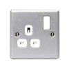 BG Electrical MC521-01 Metal Clad Switched Socket 1-Gang 13A