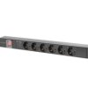 Listwa zasilająca RACK PDU 19 LANBERG 1U 16A 6X 230V SCHUKO 2M czarna PDU-06F-0200-BK