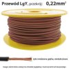 Przewód instalacyjny miedziany jednożyłowy LgY 0,22 mm2, linka giętka, brązowy
