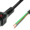 Connection cable, International, C19 socket, straight on open end, H05VV-F3G1.5 mm², black, 2 m, IL19-SE-H05-3150-200