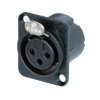 XLR panel socket, 3 pole, silver-plated, 0.22-0.34 mm², AWG 24-22, zinc die casting, NC3FD-LX-HA-BAG