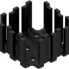 Finger shaped heatsink, (L x W x H) 45 x 45 x 25.4 mm, 6 K/W, black anodized, 10034937