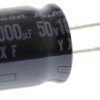 Kondensator 1000μF 50V dc Radialny, Otwór przelotowy Rubycon roztaw: 7.5mm 16 (Dia.) x 25mm