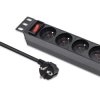 Qoltec Aluminiowa Listwa zasilająca PDU do RACK 10 1U 16A 4xFRENCH 1.8m