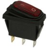 Przełącznik; klawiszowy (kołyskowy); A-604/ZM-R; ON-OFF; 1 tor; czerwony; podświetlenie LED 12-24V; czerwony; bistabilny; konekt