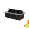 Gniazda wpuszczane w blat 3x230V z płaskim rantem srebrne OR-AE-1371/G ORNO