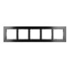 Deco Ramka Uniwersalna Pięciokrotna - Aluminium Szczotkowane (Ramka: Czarna...