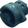 Panel socket, 6 pole + PE, screw connection, screw locking, straight, 09 4220 00 07