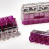 Cable connector, 6 pole, 0.5-2.5 mm², purple/transparent, cable connection, 24 A, 148-90040