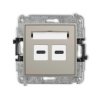 MINI Mechanizm ładowarki USB podwójnej 2xUSB C, 20W max. taupe 60MCUSB-7