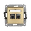ICON Mechanizm gniazda komputerowego podwójnego 2xRJ45, kat. 8, ekranowane, 8-stykowy złoty 29IGK-12