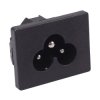 C6 IEC Panel Mount Inlet Power Socket Solder Terminals 2.5A
