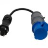 Reduktor - wtyczka 230V + OW 3x2,5mm2 0,5m + gniazdo przenośne 16A 3p