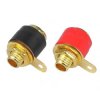Gniazda głośnikowe typu BANAN skręcane do obudowy pozłacane czarny + czerwony / 2szt.