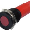 Lampka kontrolna do montażu panelowego 24V dc, czerwona 16mm LED Faston, oczko lutownicze APEM