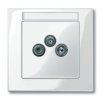 MERTEN Płytka czołowa gniazd antenowych 2/3 otwory biel polarna połysk system M MTN296719 SCHNEIDER ELECTRIC