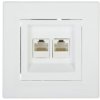 Gniazdo Komputerowe Asfora Podwójne 2Xrj45 Kat.5E Białe Z Ramką Eph4400121