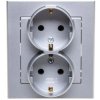 SONATA Gniazdo podwójne z/u Schuko srebro mat GP-2RS/38