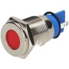 R-TECH 657129 Panel Indicator 16mm Flat 24V Whi Black Plated Brass