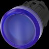 Light attachment, illuminable, waistband round, blue, mounting Ø 22.3 mm, 3SU1001-6AA50-0AA0
