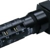Pushbutton switch, 4 pole, black, illuminated , 4 A/230 V, mounting Ø 16.2 mm, IP65, 1.15.108.377/0000