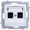Karo Gniazdo Komputerowe Podwójne Rj45 Kat.5E Mmc Białe Gpk-2S/K/M/00