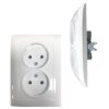 Gniazdo Elektryczne Podwójne Gniazdko Ścienne Bez Uziemienia 2X2p Białe