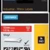 1805416 DYMO IND tape, vinyl, 12 mm, white/red
