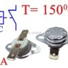 Termostat bimetaliczny 16A 250VAC 150°C poziomy NC